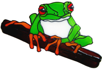 862 - Red Eye Tree Frog handmade peelable window cling decoration