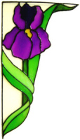 899 - Iris Corner Floral handmade peelable window cling decoration
