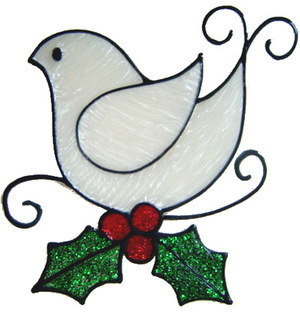 849 - Swirl Bird handmade peelable window cling decoration