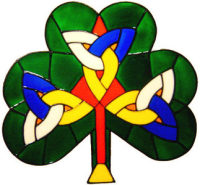 887 - Celtic Shamrock handmade peelable window cling decoration