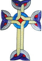896 - Simple Celtic Cross handmade peelable window cling decoration