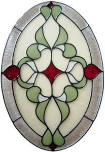 874 - Decorative Oval handmade peelable window cling decoration