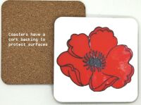 1314-322- Poppy Coasters (95mm square)