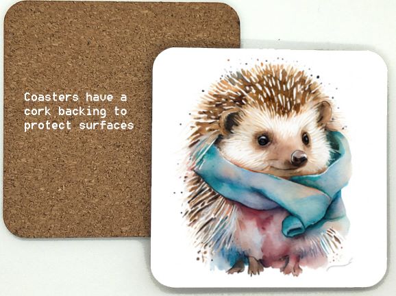 1314-7 Hedgehog Coasters (95mm square)
