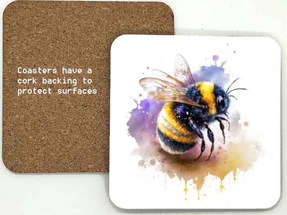 1314-10 Bee Coasters (95mm square)