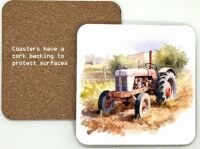 1314-174 Vintage Tractor Coasters (95mm square)