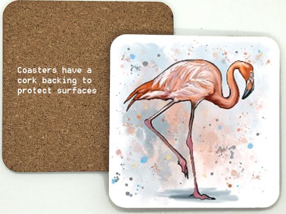 1314-100 - Flamingo Coaster (95mm square)