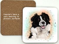 1314-122 Border Collie Dog Coasters (95mm square)