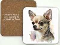 1314-147 Chihuahua Dog Coasters (95mm square)