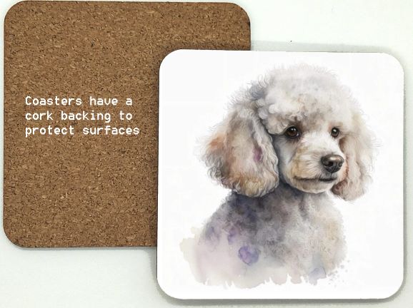 1314-185 Poodle Dog Coasters (95mm square)