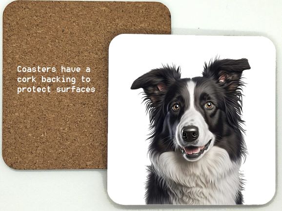 1314-141 Border Collie Dog Coasters (95mm square)