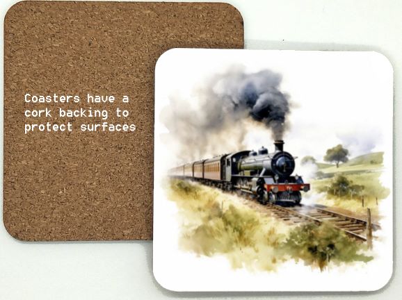 1314-152 Steam Train Coasters (95mm square)