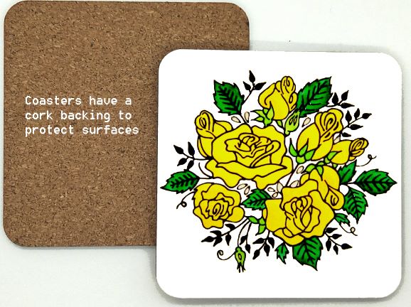 1314-273 Yellow Roses Coasters (95mm square)