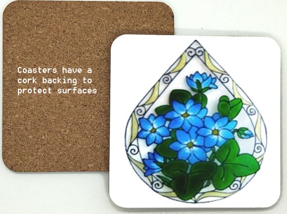 1314-270  Teardrop Floral Coasters (95mm square)
