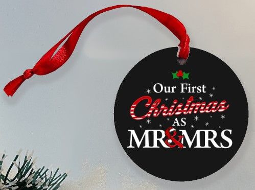 1355-256 First Christmas as Married Couple tree ornament (Mr & Mrs, Mr & Mr or Mrs & Mrs)