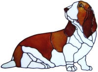 878 - Bassett Hound Dog handmade peelable window cling decoration