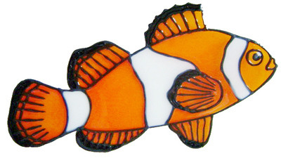 897 - Clown Fish handmade peelable window cling decoration