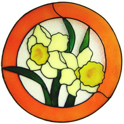 902 - Daffodils handmade peelable window cling decoration