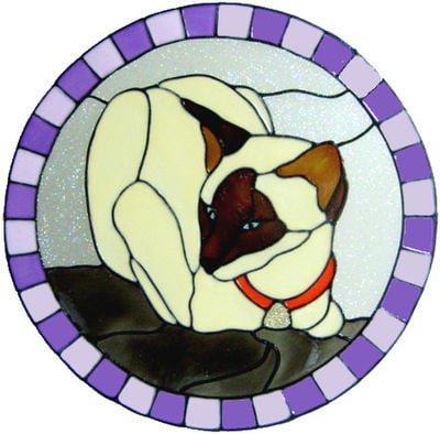 893 - Siamese Cat in Frame handmade peelable window cling decoration