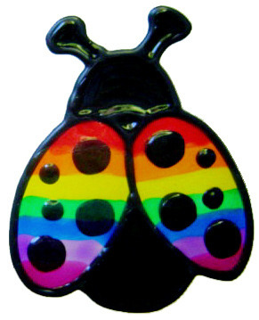 918 - Set of Two Rainbow Ladybirds handmade peelable window cling decoratio