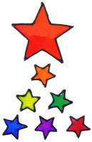 917 - Rainbow Stars handmade peelable window cling decoration
