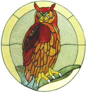 904 - Large Owl Frame handmade peelable window cling decoration
