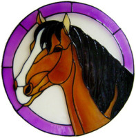 666 / 1195 - Horse in Frame - Handmade peelable static window cling decoration