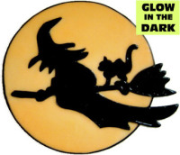 940 - Glow in the Dark Witch handmade peelable window cling decoration