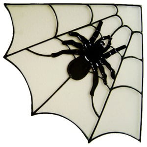944 - Spider Web Corner handmade peelable window cling decoration