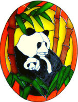 597 - Panda Frame - Handmade peelable static window cling decoration