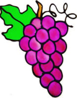457 - Bunch of Grapes handmade peelable window cling decoration