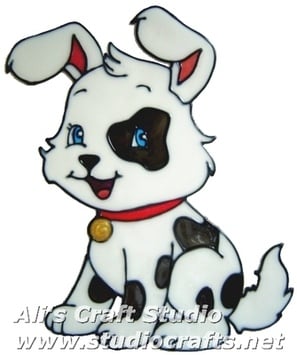 380 - Patch Puppy handmade peelable window cling decoration
