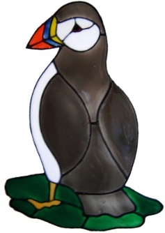 559 - Puffin - Handmade peelable static window cling decoration