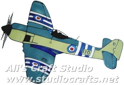 954 - Hawker Sea Fury - Handmade peelable static window cling decoration