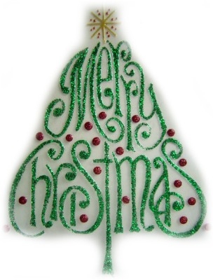 971 - Merry Christmas Tree handmade peelable window cling decoration