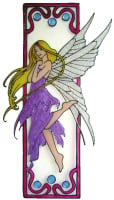 1089 - Fairy in frame handmade peelable window cling decoration