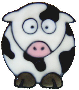 1108 - Diddy Cow handmade peelable window cling decoration