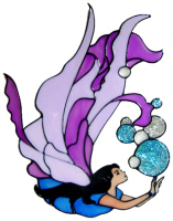 946 - Mermaid Fairy - Handmade peelable static window cling decoration