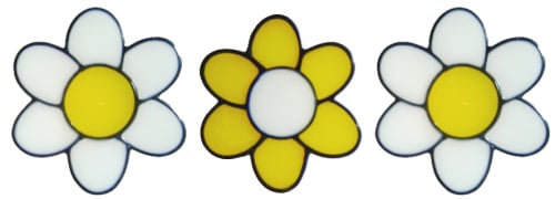 978 - Set of three flowers handmade peelable window cling decoration
