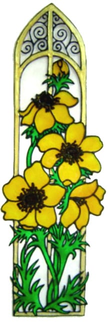1168 - Elegant Flower Frame handmade peelable window cling decoration