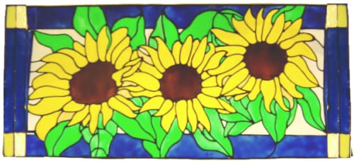 1017 - Sunflower Panel handmade peelable window cling decoration