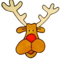 543 - Rudolf - Handmade peelable static window cling Christmas decoration