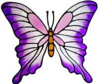 6 - Large Butterfly - Handmade peelable static window cling decoration