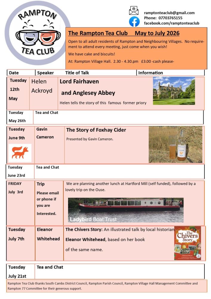 TC Tea Club Programme May to July 2026