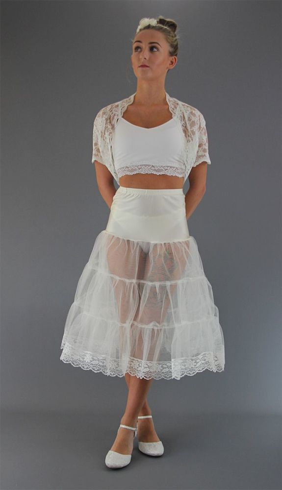 Ivory-Tiered-Petticoat-Lace Edge