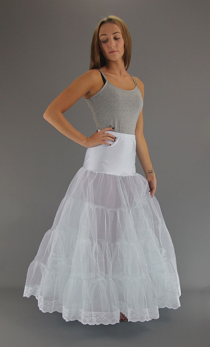 Full Net Petticoat | Lace Edged Long Petticoat | Brides Underskirt ...