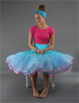 Pink & Turquoise Multi Coloured 6 Layers Petticoat