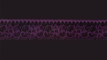  Flat Imperial Plum (Dark Purple) Lace Trim - 1.75 Inch