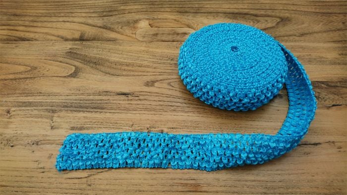 <!-- 023 -->Turquoise Crochet Tutu Top Elastic