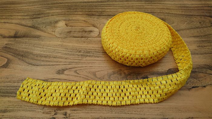 <!-- 024 -->Yellow Crochet Tutu Top Elastic